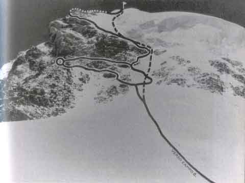 
K2 summit route with the traverse to changed location of Camp IX in 1954 - K2: The Price of Conquest book
